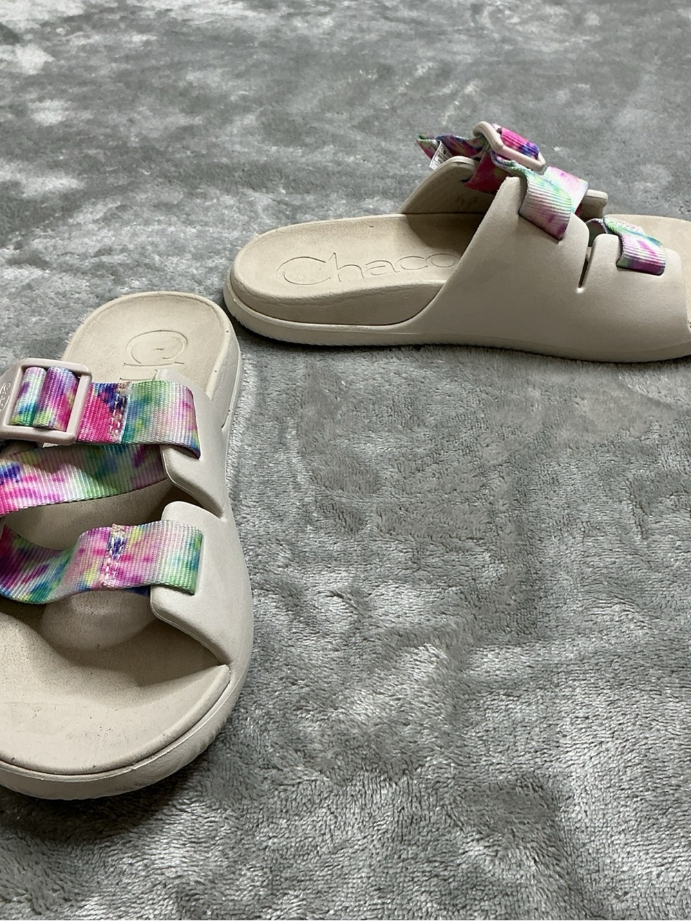 Chaco Chillos Slides Sandals Kids -Junior US Size 3 tie dye style# JCH180343